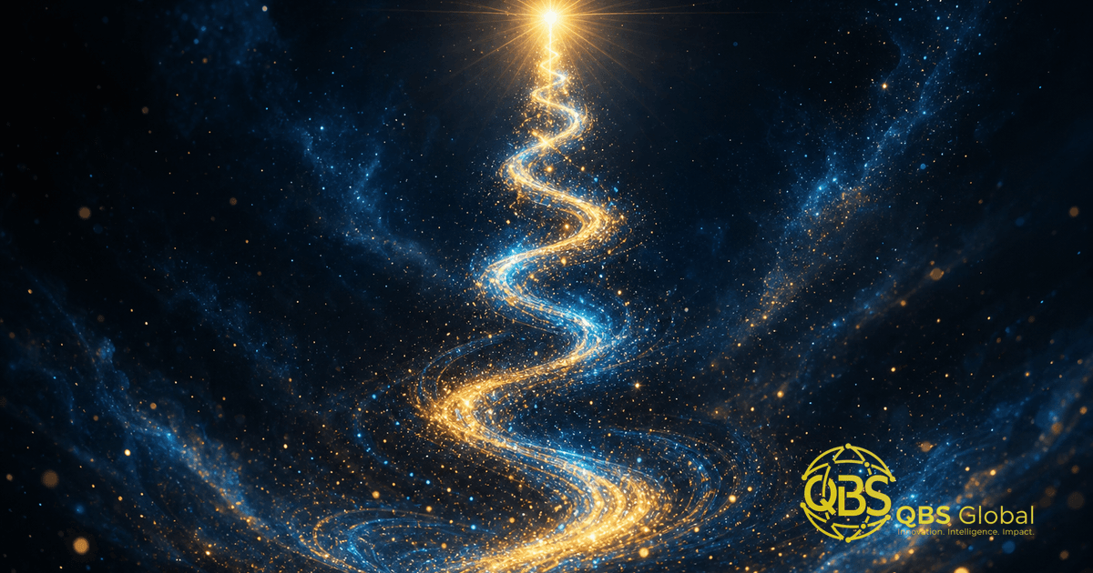 An upward spiral of light representing startup growth and hiring momentum